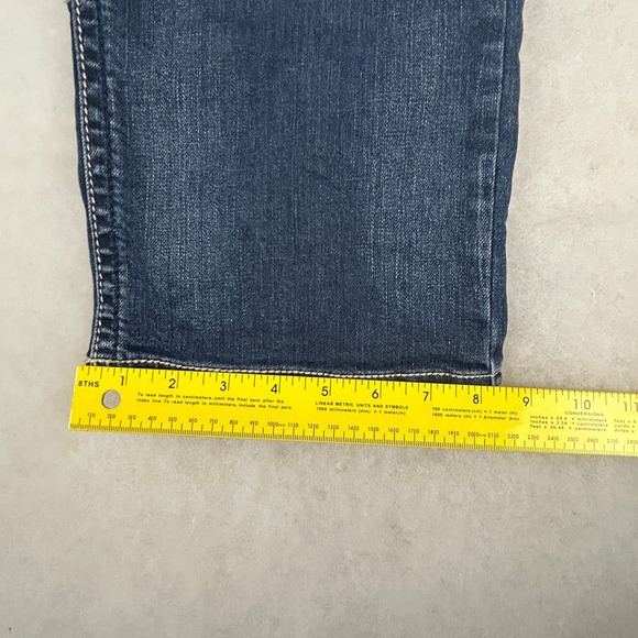 Silver Jeans Men 36x32* Eddie Straight Medium Wash Stretch Denim Faded Whiskered - Picture 12 of 15